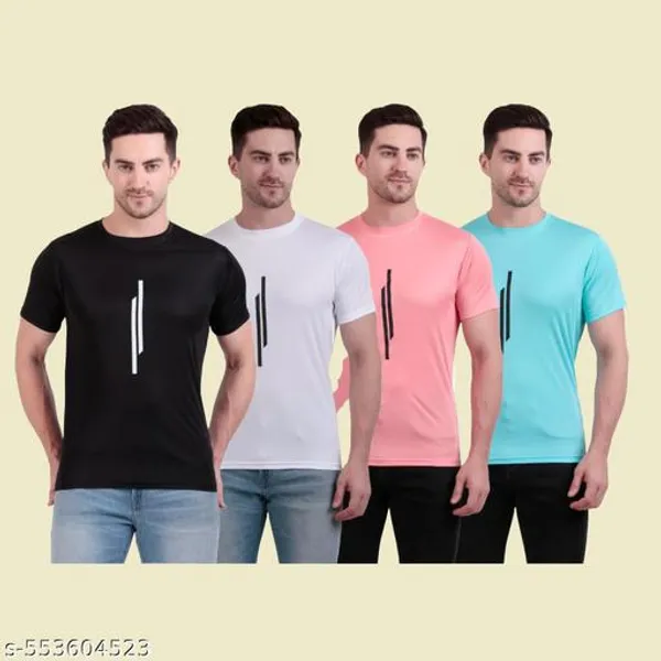 Multicolour_Polyester_Casual_Wear_T-Shirt_For_Men_Pack_Of_4