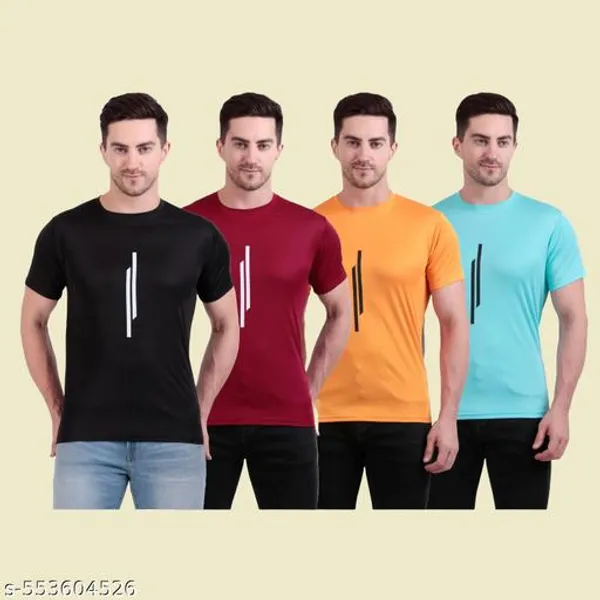 Multicolour_Polyester_Casual_Wear_T-Shirt_For_Men_Pack_Of_4