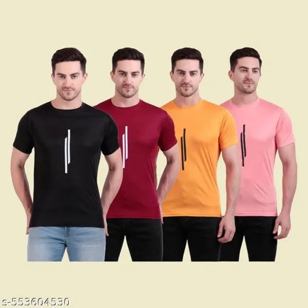 Multicolour_Polyester_Casual_Wear_T-Shirt_For_Men_Pack_Of_4