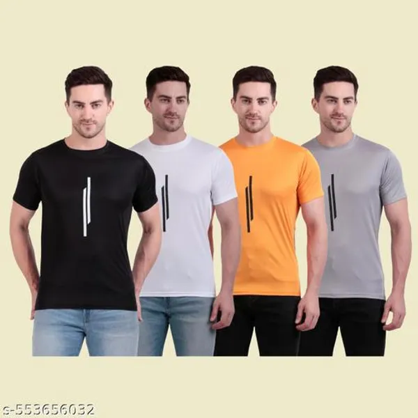Multicolour_Poly_Cotton_Casual_Wear_T-Shirt_For_Men_Pack_Of_4