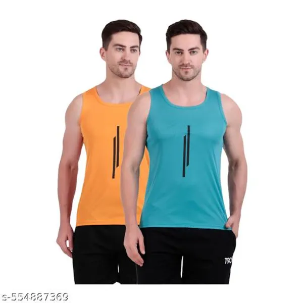 Orange_And_Blue_Polyester_Casual_Wear_T-Shirt_For_Men_Pack_Of_2