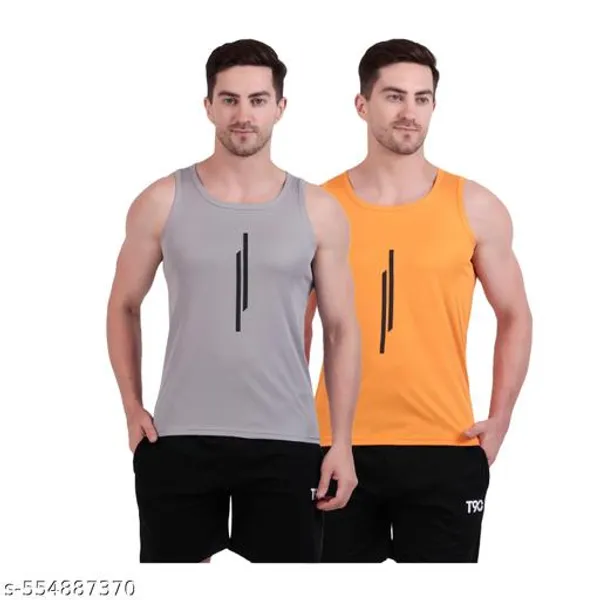 Orange_And_Grey_Polyester_Casual_Wear_T-Shirt_For_Men_Pack_Of_2