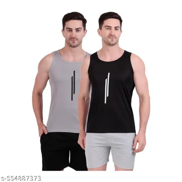 Black_And_Grey_Polyester_Casual_Wear_T-Shirt_For_Men_Pack_Of_2