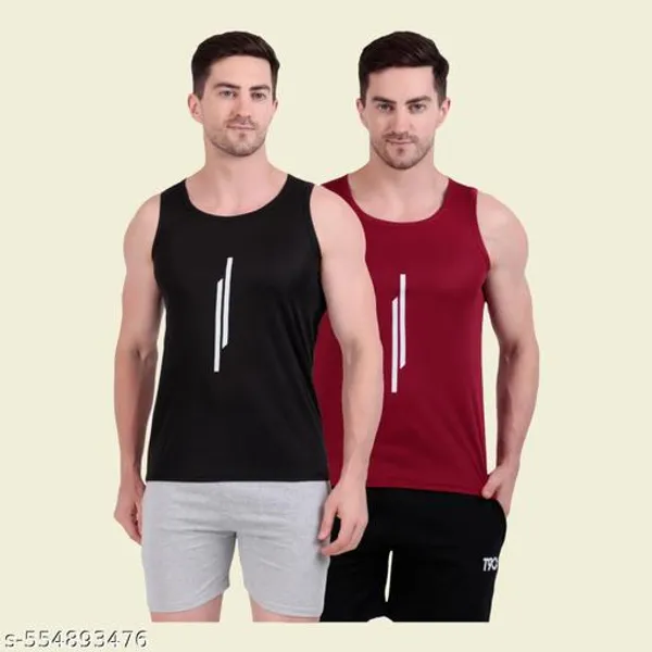 Black_And_Maroon_Polyester_Casual_Wear_T-Shirt_For_Men_Pack_Of_2