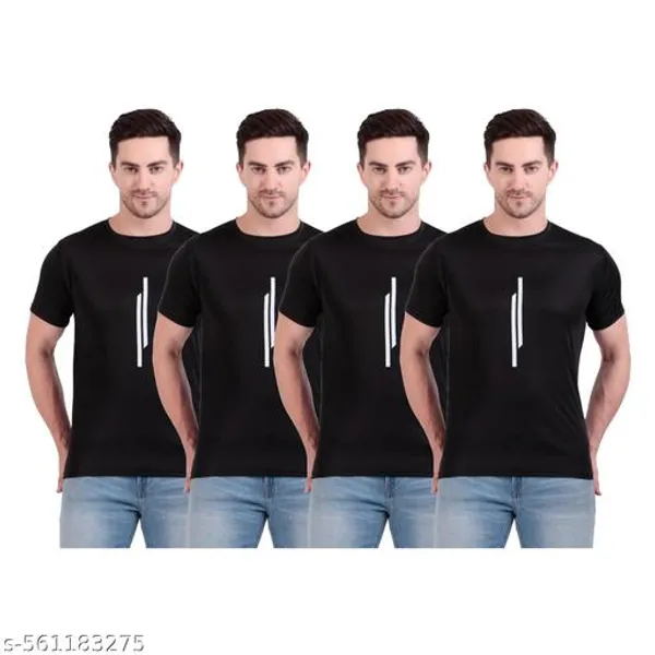 Black_Polyester_Casual_Wear_T-Shirt_For_Men_Pack_Of_4