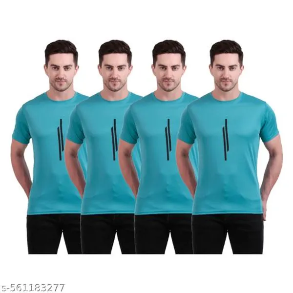 Blue_Polyester_Casual_Wear_T-Shirt_For_Men_Pack_Of_4