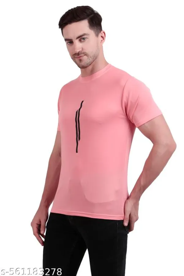 Pink_Polyester_Casual_Wear_T-Shirt_For_Men_Pack_Of_4