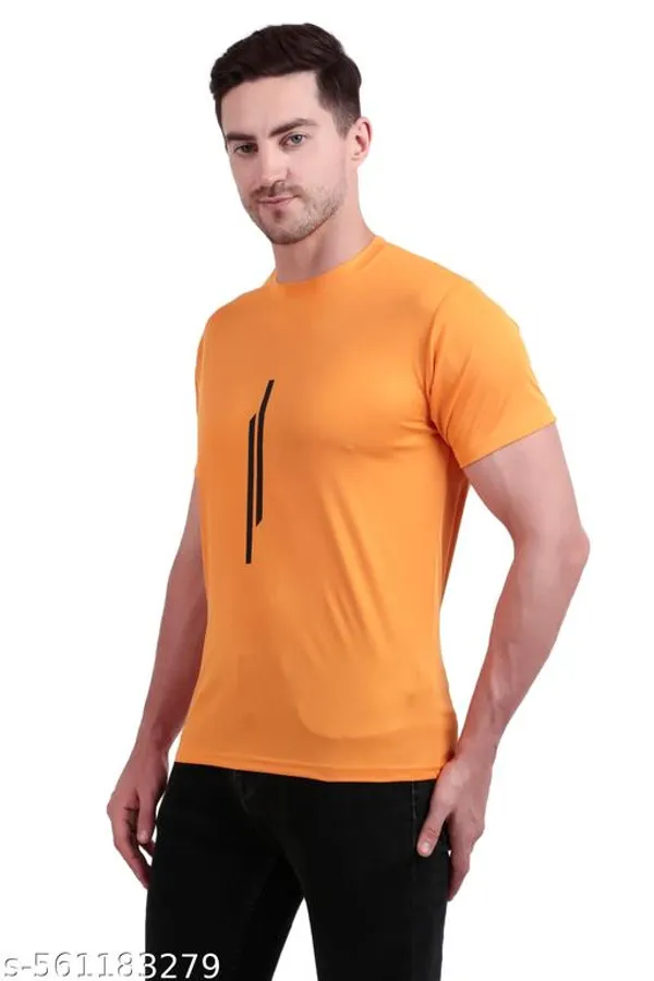 Orange_Polyester_Casual_Wear_T-Shirt_For_Men_Pack_Of_4