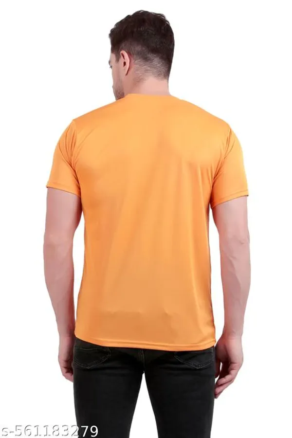 Orange_Polyester_Casual_Wear_T-Shirt_For_Men_Pack_Of_4