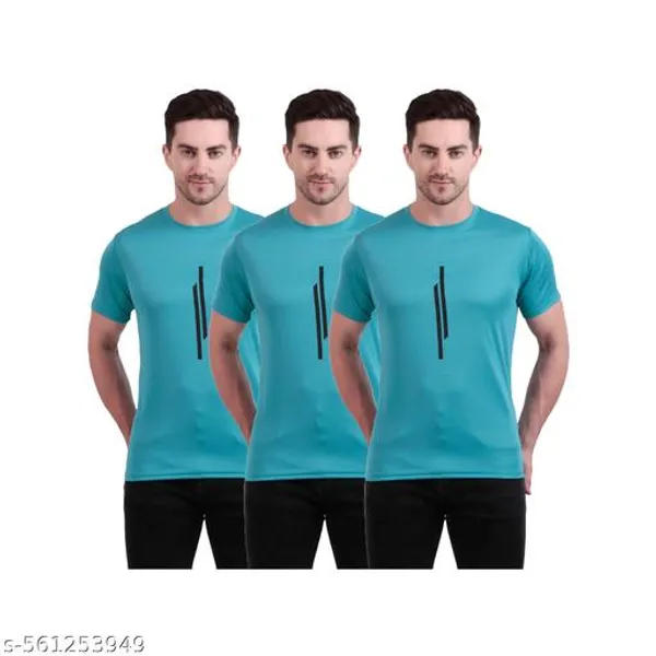 Mint_Green_Polyester_Casual_Wear_T-Shirt_For_Men_Pack_Of_3