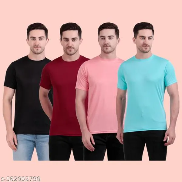 Multicolour_Polyester_Casual_Wear_T-Shirt_For_Men_Pack_Of_4