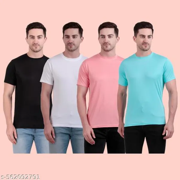 Multicolour_Polyester_Casual_Wear_T-Shirt_For_Men_Pack_Of_4