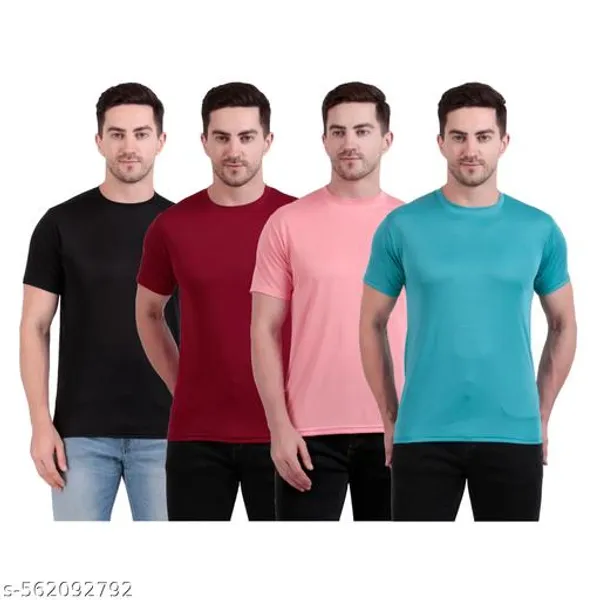 Multicolour_Polyester_Casual_Wear_T-Shirt_For_Men_Pack_Of_4