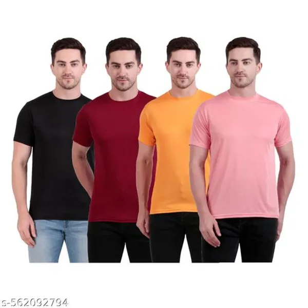 Multicolour_Polyester_Casual_Wear_T-Shirt_For_Men_Pack_Of_4