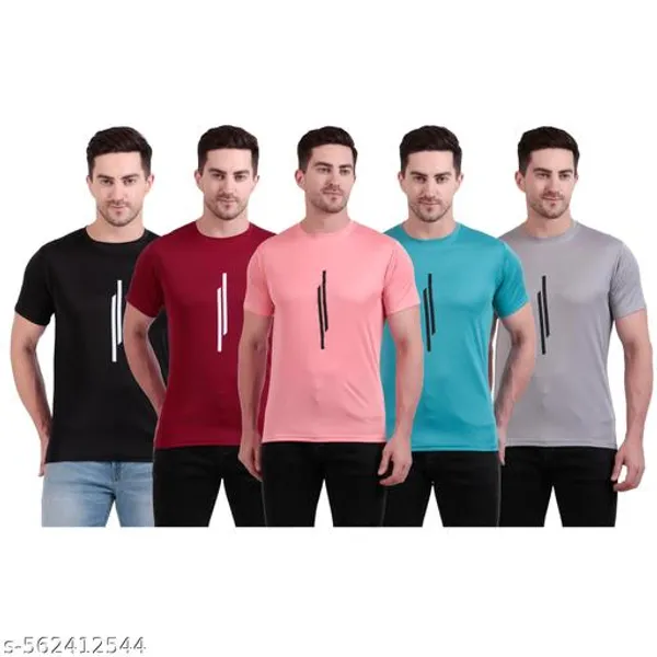 Multicolour_Polyester_Casual_Wear_T-Shirt_For_Men_Pack_Of_5