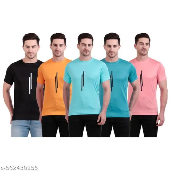 Multicolour_Polyester_Casual_Wear_T-Shirt_For_Men_Pack_Of_5
