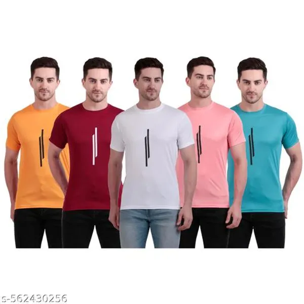Multicolour_Polyester_Casual_Wear_T-Shirt_For_Men_Pack_Of_5