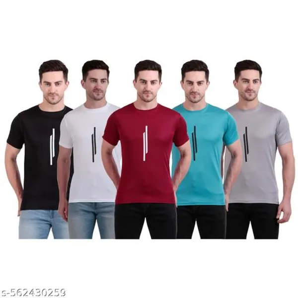 Multicolour_Polyester_Casual_Wear_T-Shirt_For_Men_Pack_Of_5