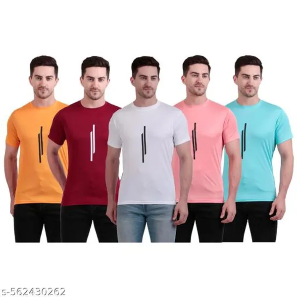 Multicolour_Polyester_Casual_Wear_T-Shirt_For_Men_Pack_Of_5