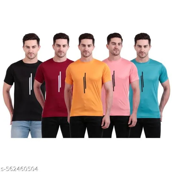 Multicolour_Polyester_Casual_Wear_T-Shirt_For_Men_Pack_Of_5
