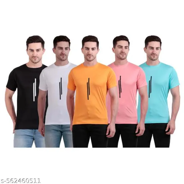 Multicolour_Polyester_Casual_Wear_T-Shirt_For_Men_Pack_Of_5