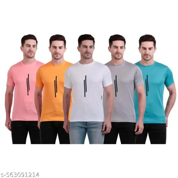 Multicolour_Polyester_Casual_Wear_T-Shirt_For_Men_Pack_Of_5