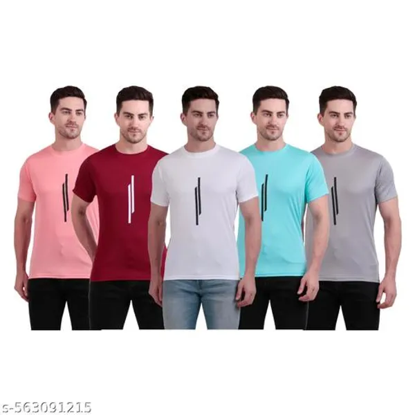 Multicolour_Polyester_Casual_Wear_T-Shirt_For_Men_Pack_Of_5
