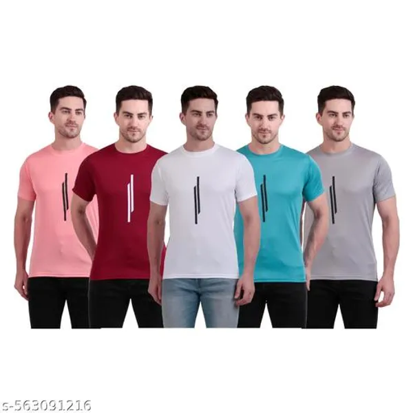 Multicolour_Polyester_Casual_Wear_T-Shirt_For_Men_Pack_Of_5