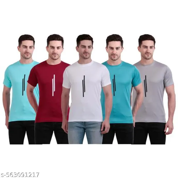 Multicolour_Polyester_Casual_Wear_T-Shirt_For_Men_Pack_Of_5