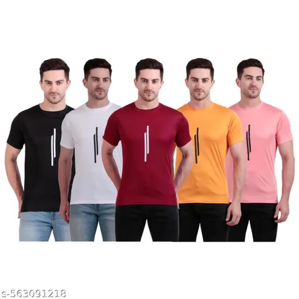 Multicolour_Polyester_Casual_Wear_T-Shirt_For_Men_Pack_Of_5