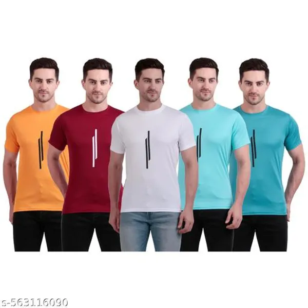 Multicolour_Polyester_Casual_Wear_T-Shirt_For_Men_Pack_Of_5