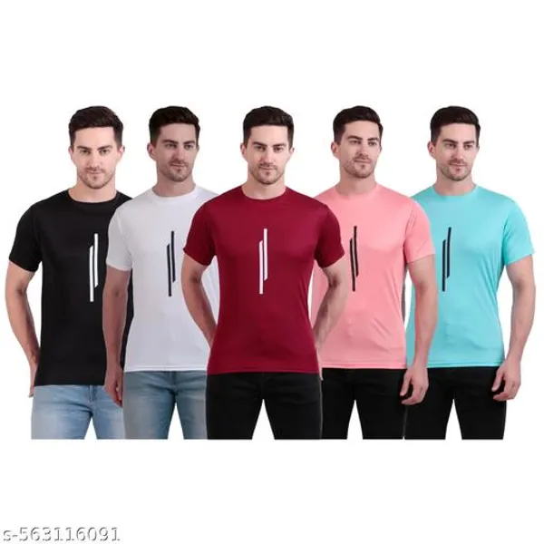 Multicolour_Polyester_Casual_Wear_T-Shirt_For_Men_Pack_Of_5