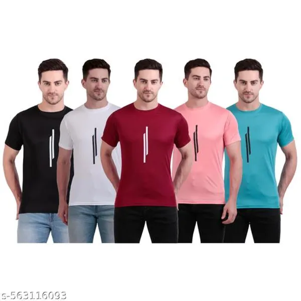 Multicolour_Polyester_Casual_Wear_T-Shirt_For_Men_Pack_Of_5