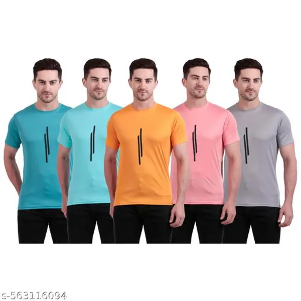 Multicolour_Polyester_Casual_Wear_T-Shirt_For_Men_Pack_Of_5