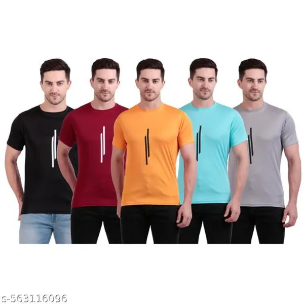 Multicolour_Polyester_Casual_Wear_T-Shirt_For_Men_Pack_Of_5