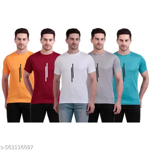 Multicolour_Polyester_Casual_Wear_T-Shirt_For_Men_Pack_Of_5