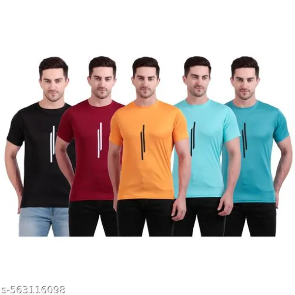 Multicolour_Polyester_Casual_Wear_T-Shirt_For_Men_Pack_Of_5