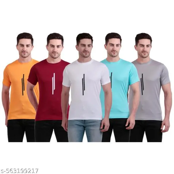 Multicolour_Polyester_Casual_Wear_T-Shirt_For_Men_Pack_Of_5