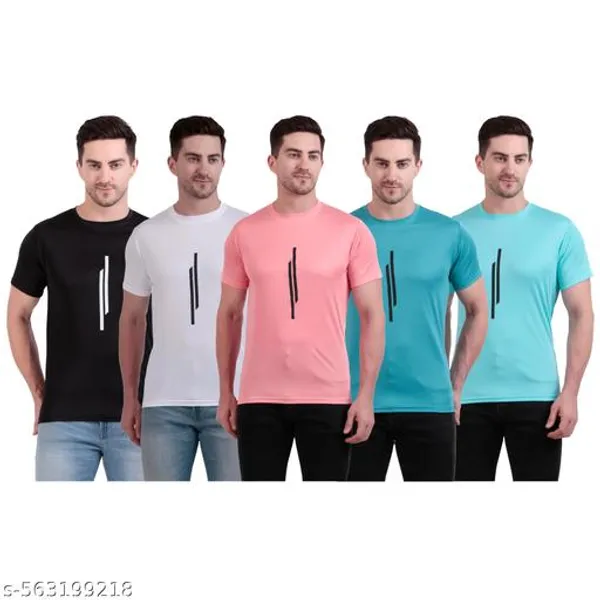 Multicolour_Polyester_Casual_Wear_T-Shirt_For_Men_Pack_Of_5