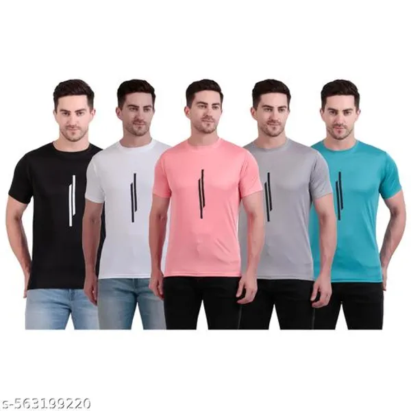Multicolour_Polyester_Casual_Wear_T-Shirt_For_Men_Pack_Of_5