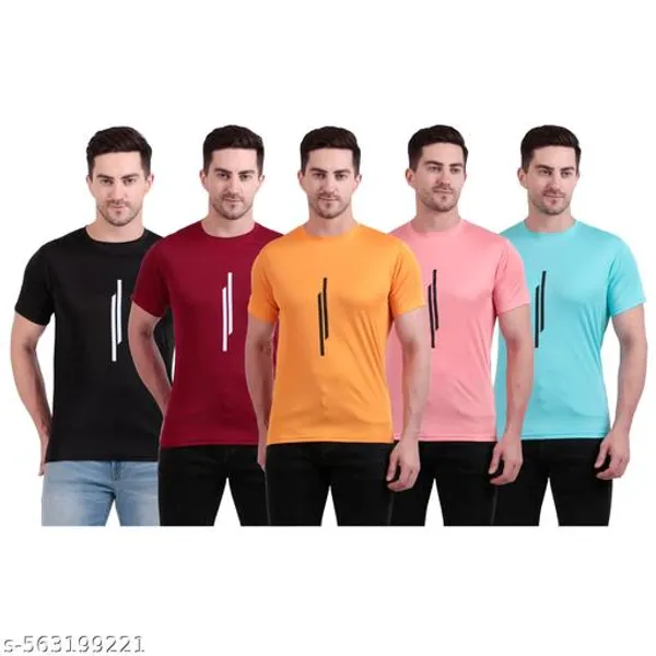 Multicolour_Polyester_Casual_Wear_T-Shirt_For_Men_Pack_Of_5