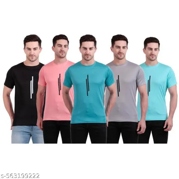 Multicolour_Polyester_Casual_Wear_T-Shirt_For_Men_Pack_Of_5