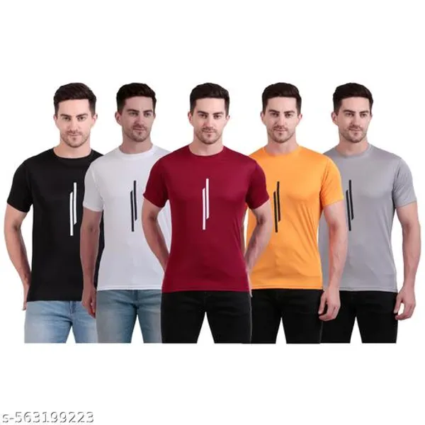 Multicolour_Polyester_Casual_Wear_T-Shirt_For_Men_Pack_Of_5