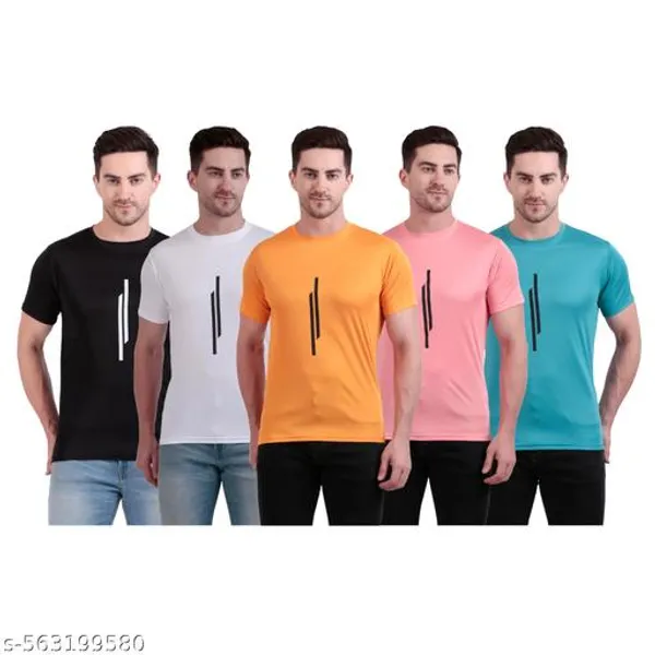 Multicolour_Polyester_Casual_Wear_T-Shirt_For_Men_Pack_Of_5