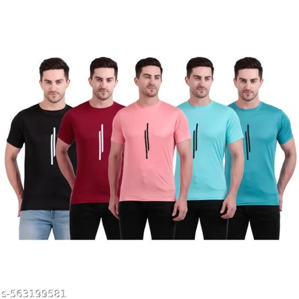 Multicolour_Polyester_Casual_Wear_T-Shirt_For_Men_Pack_Of_5