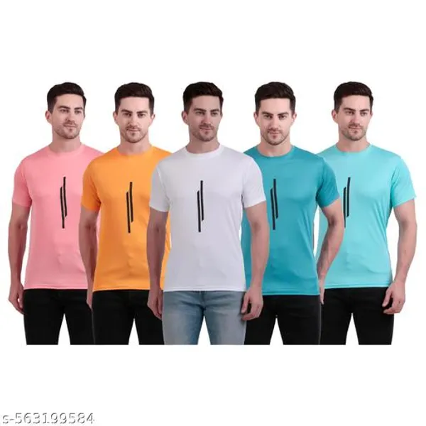 Multicolour_Polyester_Casual_Wear_T-Shirt_For_Men_Pack_Of_5