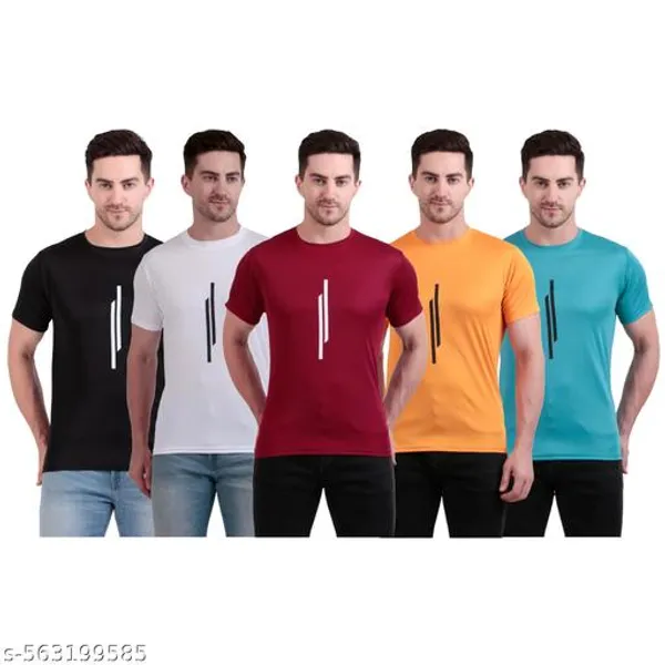 Multicolour_Polyester_Casual_Wear_T-Shirt_For_Men_Pack_Of_5