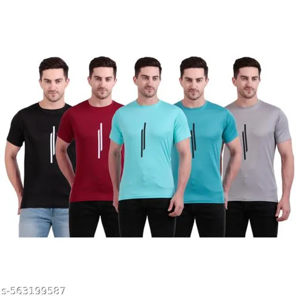 Multicolour_Polyester_Casual_Wear_T-Shirt_For_Men_Pack_Of_5