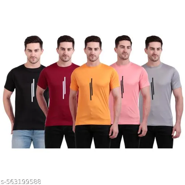Multicolour_Polyester_Casual_Wear_T-Shirt_For_Men_Pack_Of_5