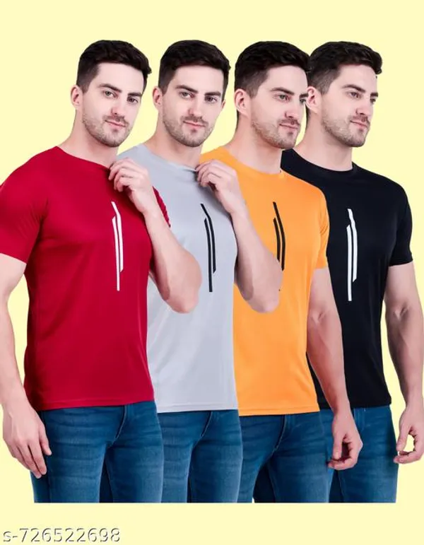 Multicolour_Polyester_Casual_Wear_T-Shirt_For_Men_Pack_Of_4